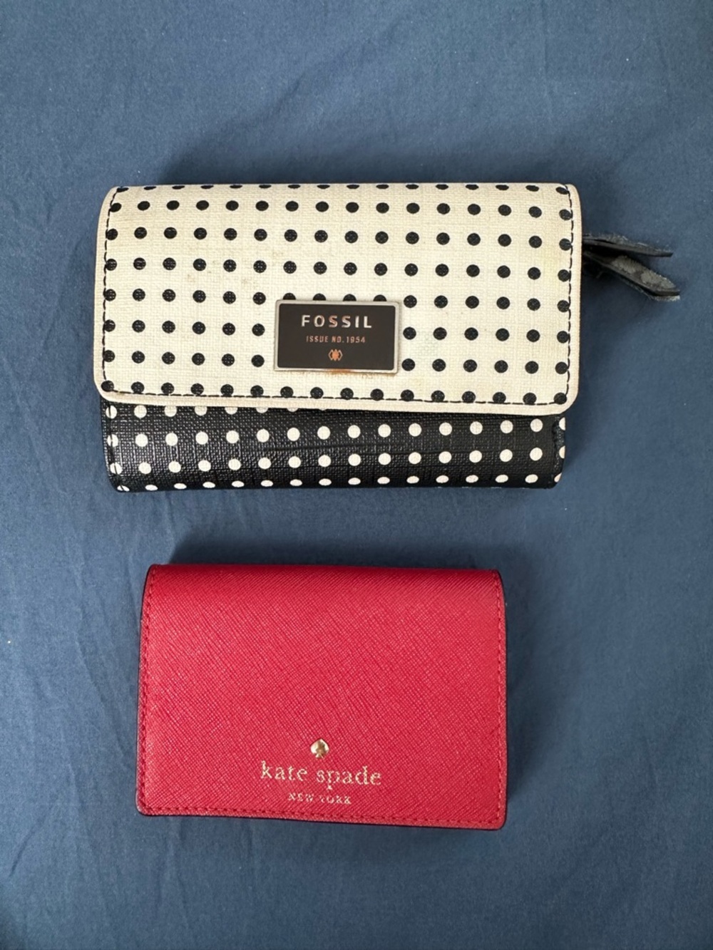 Fossil Polka Dot Wallet & Kate Spade Red leather wallet
